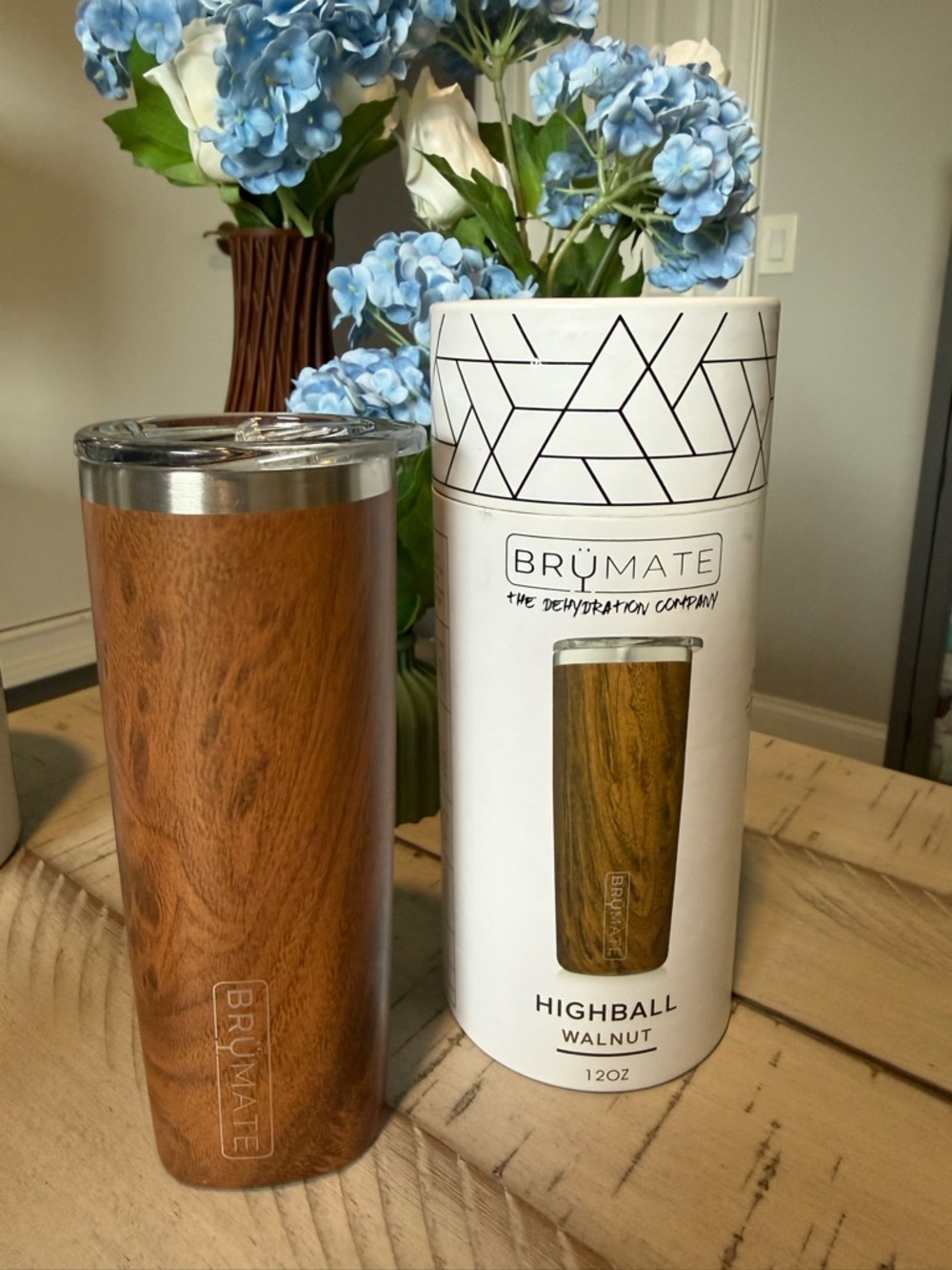 Brumate Walnut Highball Tumbler - 12oz Wood-Grain Stainless Steel